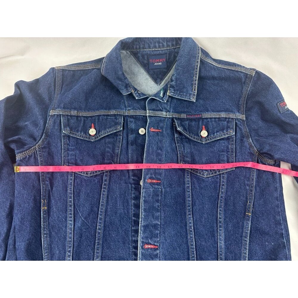 Vintage Tommy Hilfiger Y2K 1999 Denim Jean Jacket Dark Wash XL - Picture 10 of 10